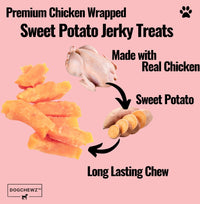 DOGCHEWZ™ Premium Chicken Wrapped Sweet Potato Jerky Treats