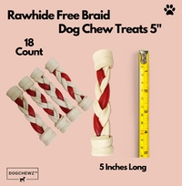 DOGCHEWZ™ Rawhide Free Braid Dog Chew Treats 5" (18 Ct/Bag) - Chicken Flavor