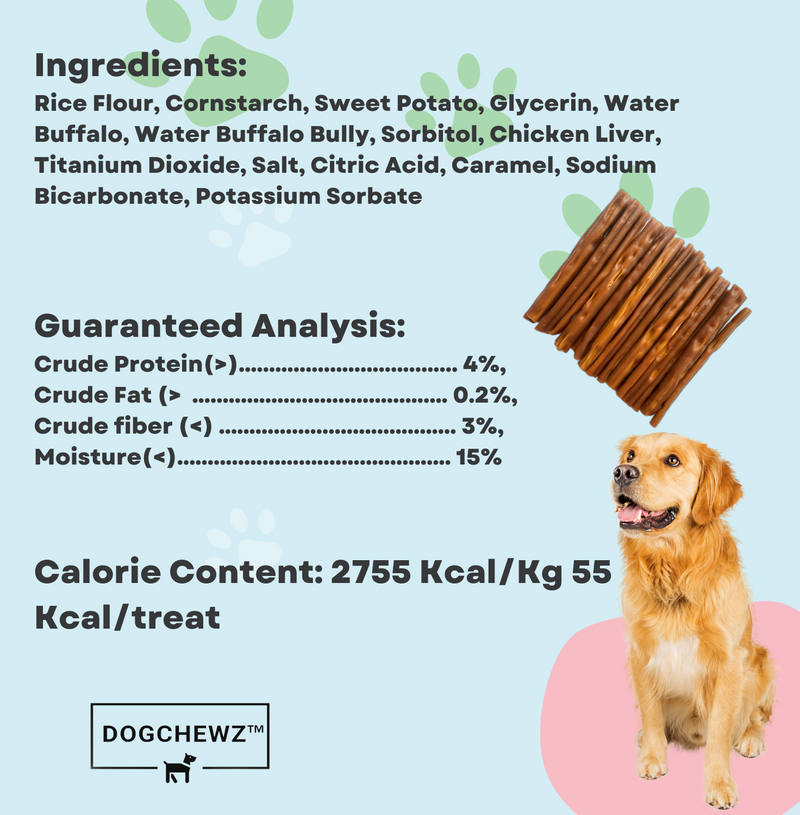 DOGCHEWZ™ Rawhide Free Bully Stick Dog Chew Treats 6" (24 Count)
