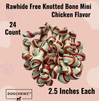 DOGCHEWZ™ Rawhide Free Knotted Bone Chicken Mini Dog Chew Treats 2.5" (24 Ct/Bag)